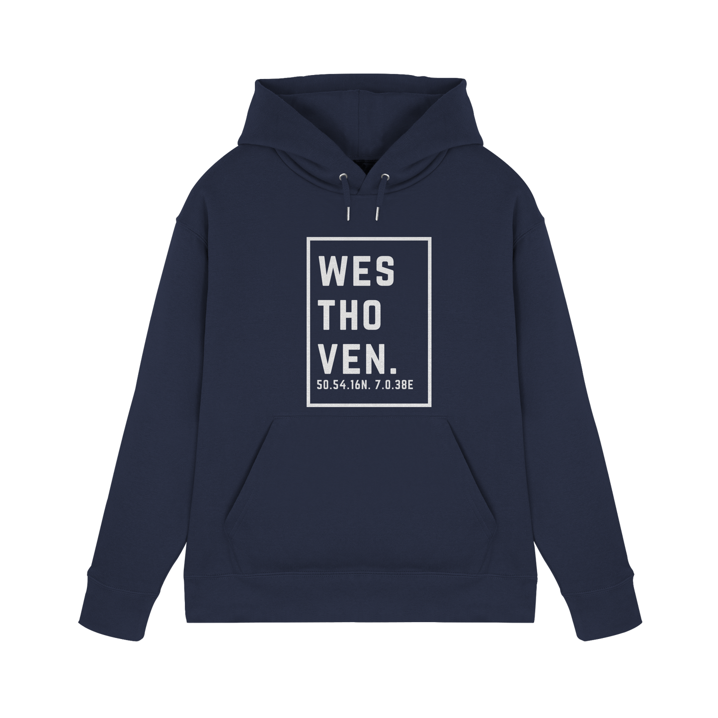 Westhoven Koordinaten (großer Druck auf der Brust) - Premium Unisex Hoodie