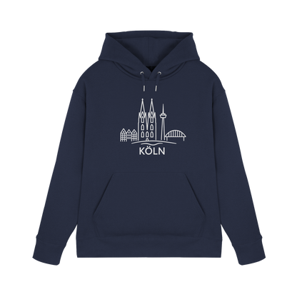 Köln Skyline (großer Druck auf der Brust) - Premium Unisex Hoodie