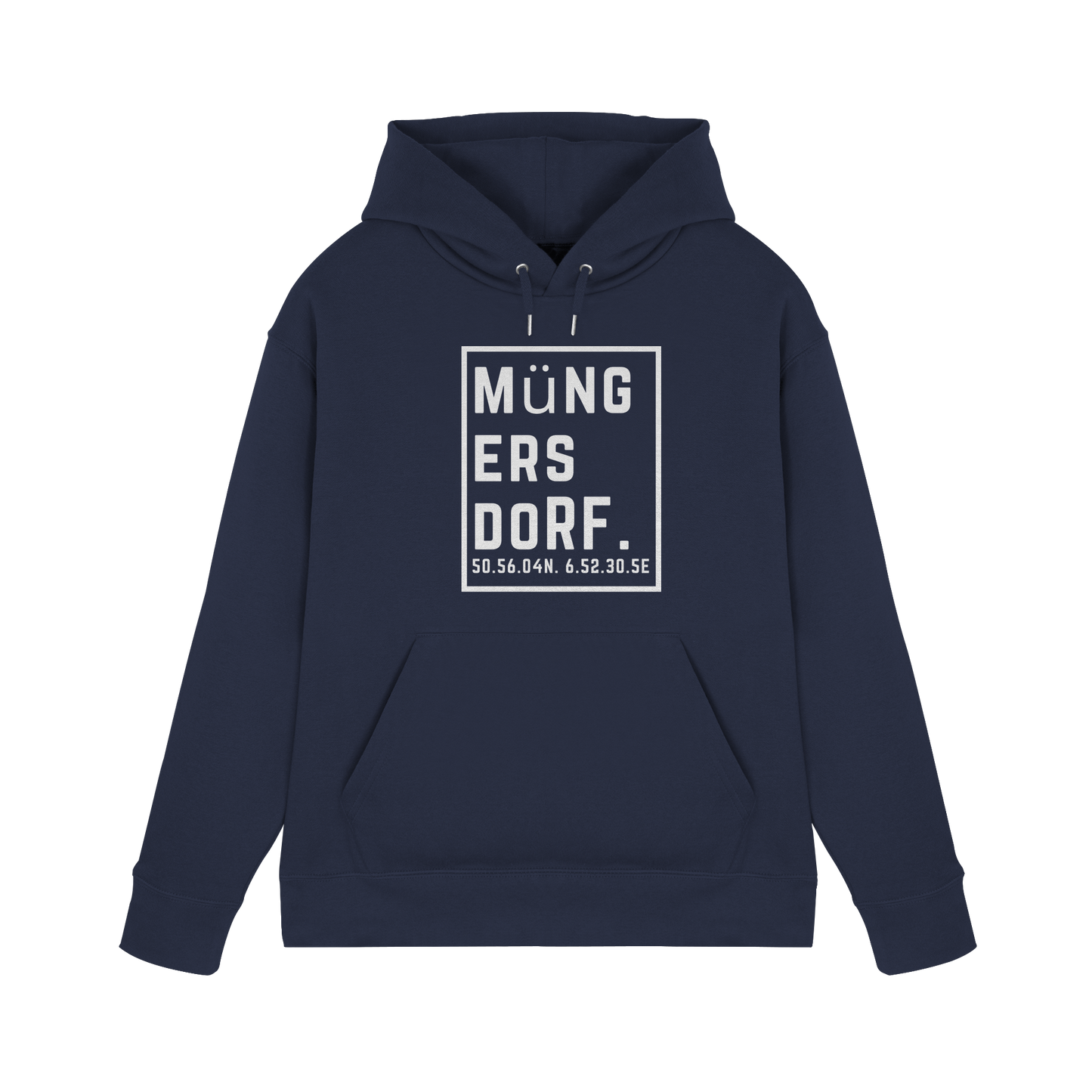 Müngersdorf Koordinaten (großer Druck auf der Brust) - Premium Unisex Hoodie