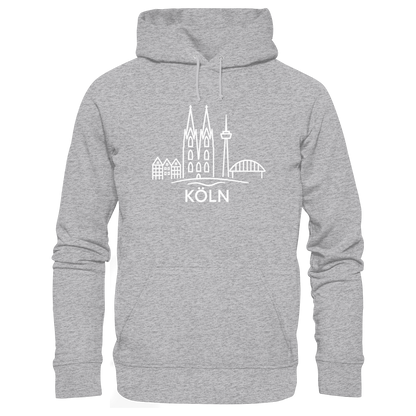 Köln Skyline (großer Druck auf der Brust) - Premium Unisex Hoodie