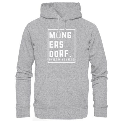 Müngersdorf Koordinaten (großer Druck auf der Brust) - Premium Unisex Hoodie