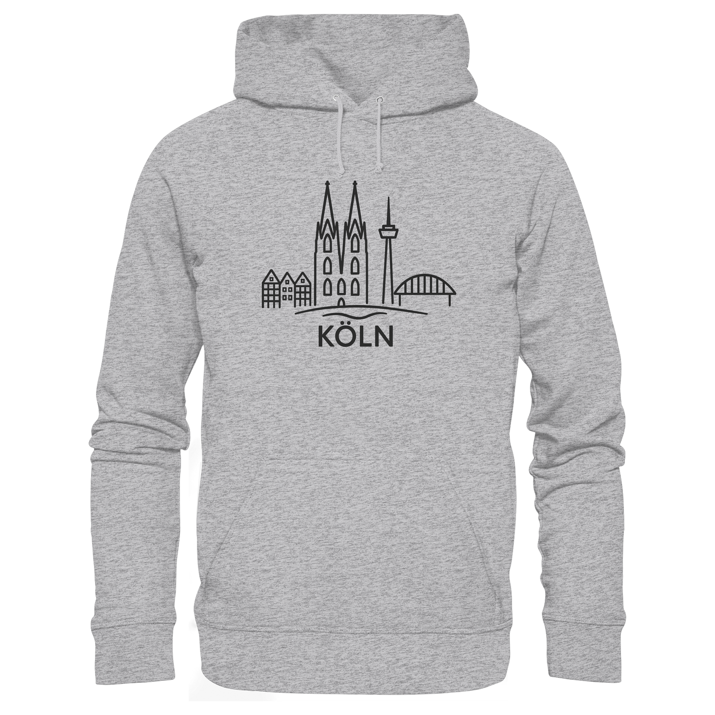 Köln Skyline (großer Druck auf der Brust) - Premium Unisex Hoodie