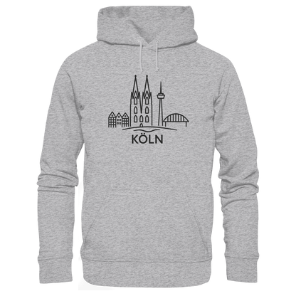 Köln Skyline (großer Druck auf der Brust) - Premium Unisex Hoodie