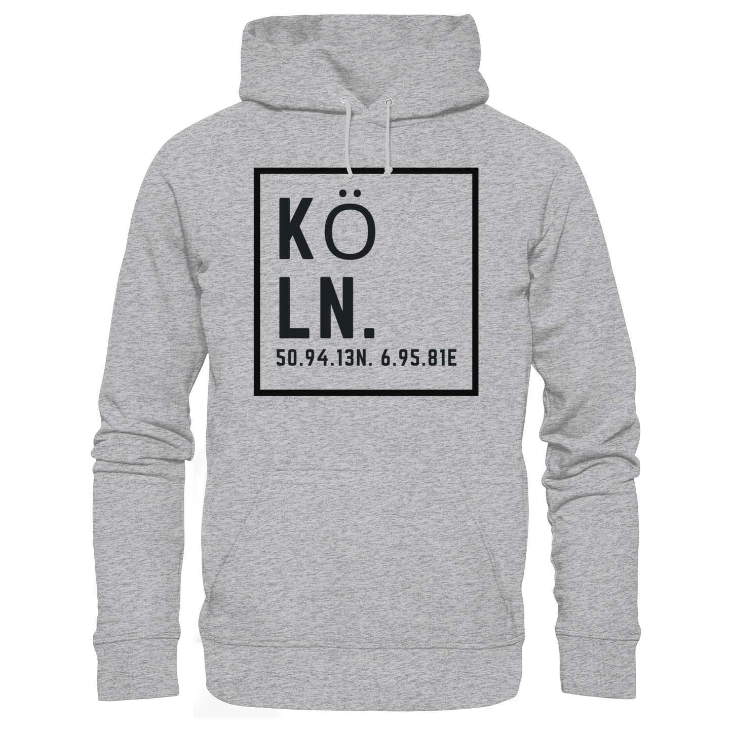 Köln Koordinaten (großer Druck auf der Brust) - Premium Unisex Hoodie