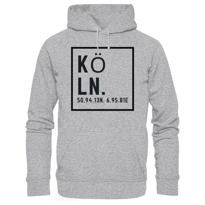 Köln Koordinaten (großer Druck auf der Brust) - Premium Unisex Hoodie