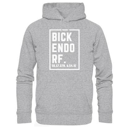 Bickendorf Koordinaten (großer Druck auf der Brust) - Premium Unisex Hoodie