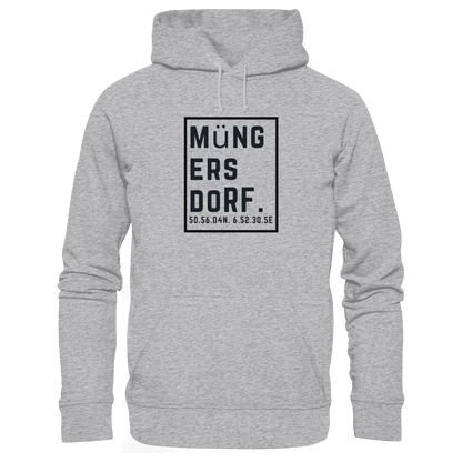 Müngersdorf Koordinaten (großer Druck auf der Brust) - Premium Unisex Hoodie