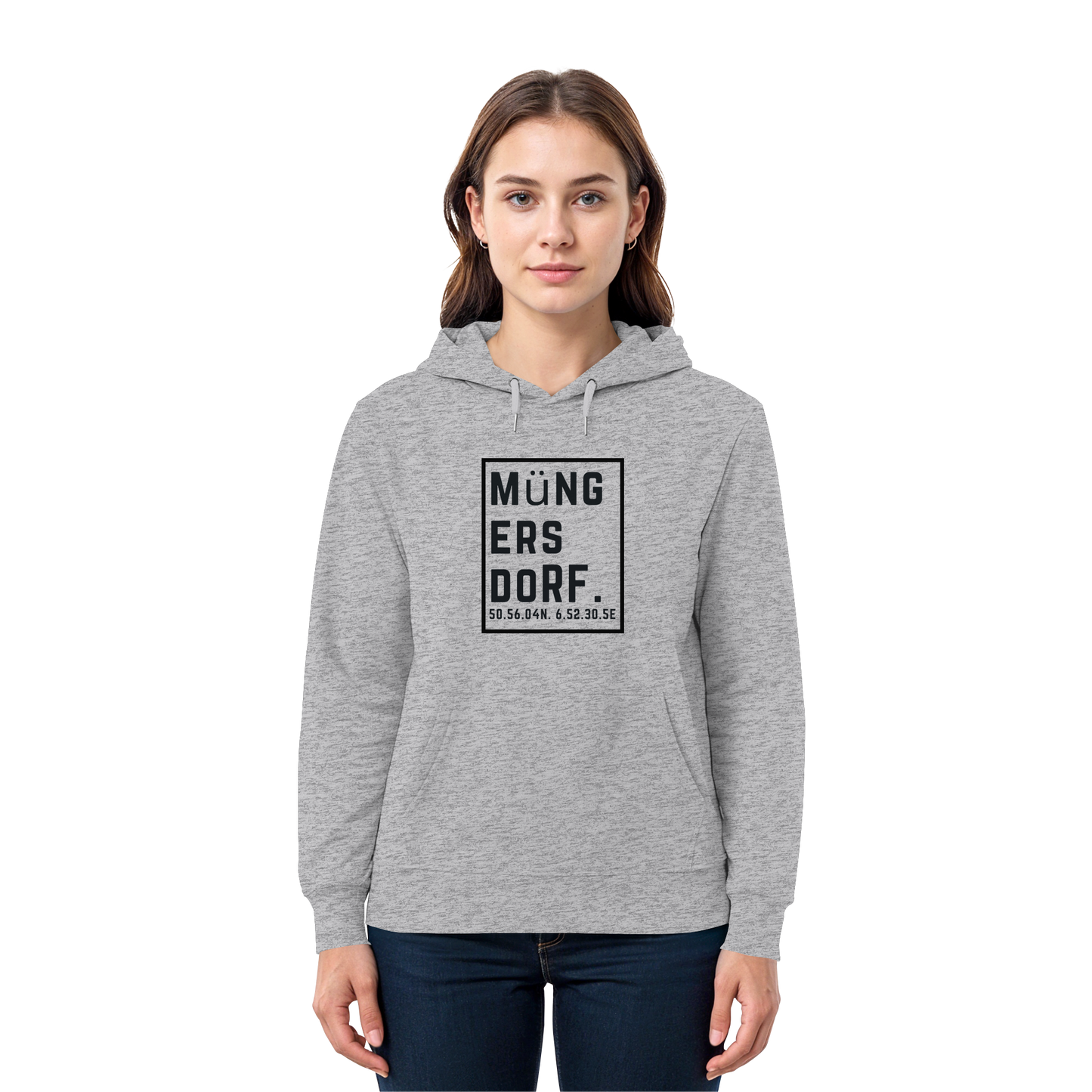 Müngersdorf Koordinaten (großer Druck auf der Brust) - Premium Unisex Hoodie