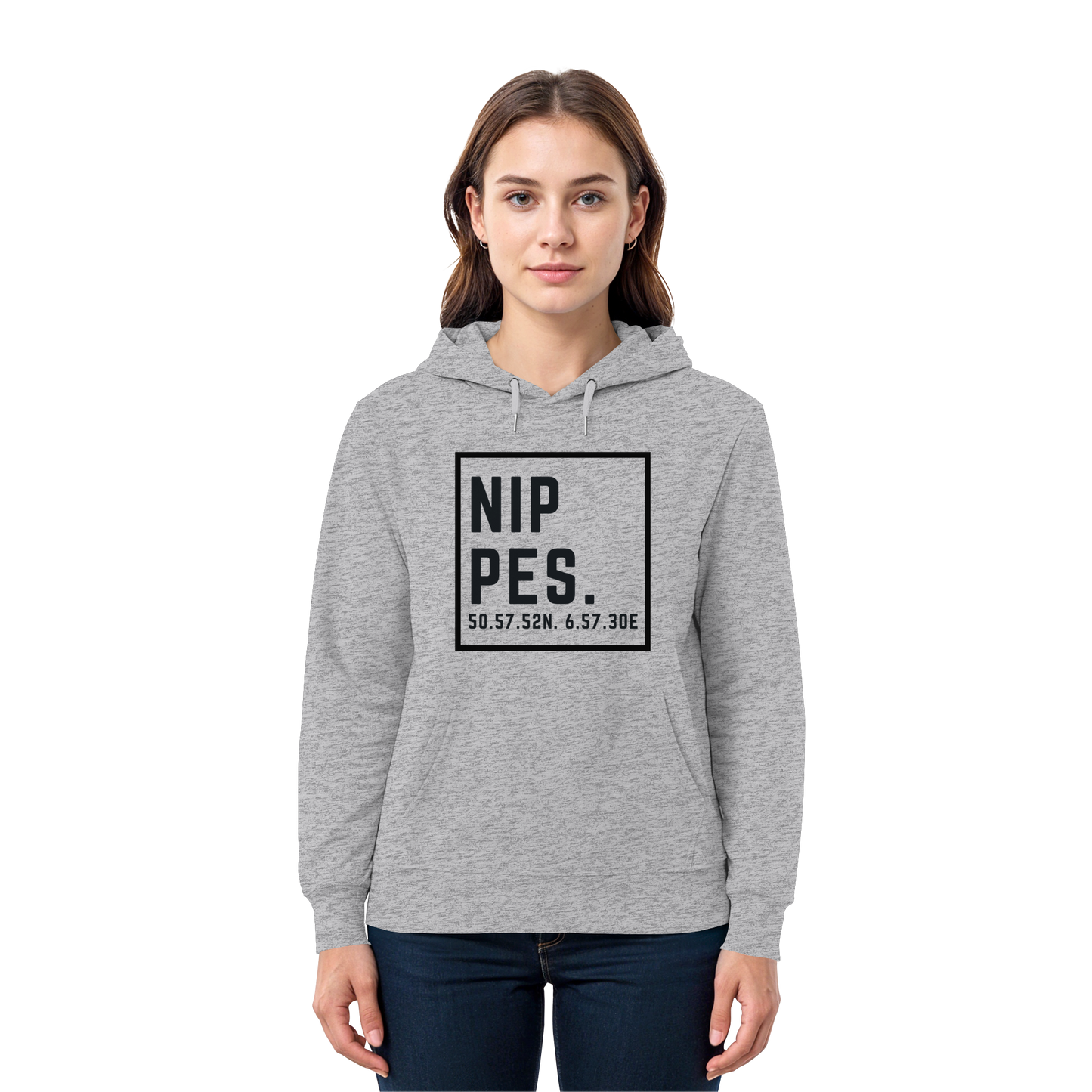 Nippes Koordinaten (großer Druck auf der Brust) - Premium Unisex Hoodie