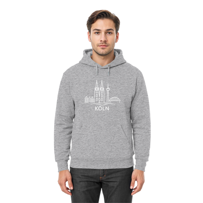 Köln Skyline (großer Druck auf der Brust) - Premium Unisex Hoodie