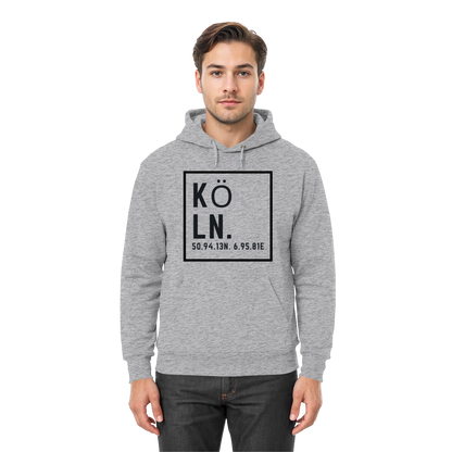 Köln Koordinaten (großer Druck auf der Brust) - Premium Unisex Hoodie