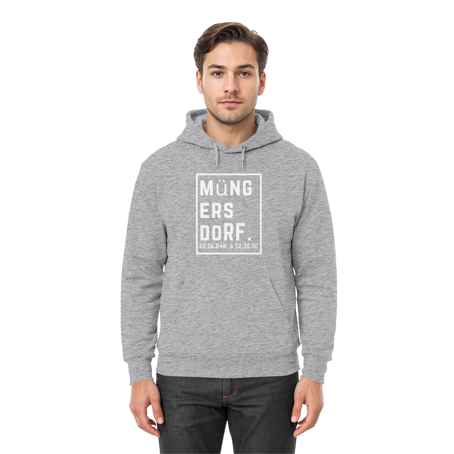 Müngersdorf Koordinaten (großer Druck auf der Brust) - Premium Unisex Hoodie