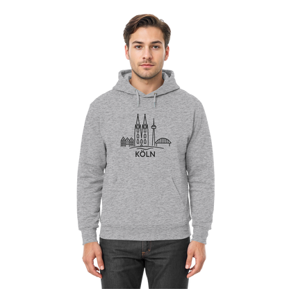 Köln Skyline (großer Druck auf der Brust) - Premium Unisex Hoodie