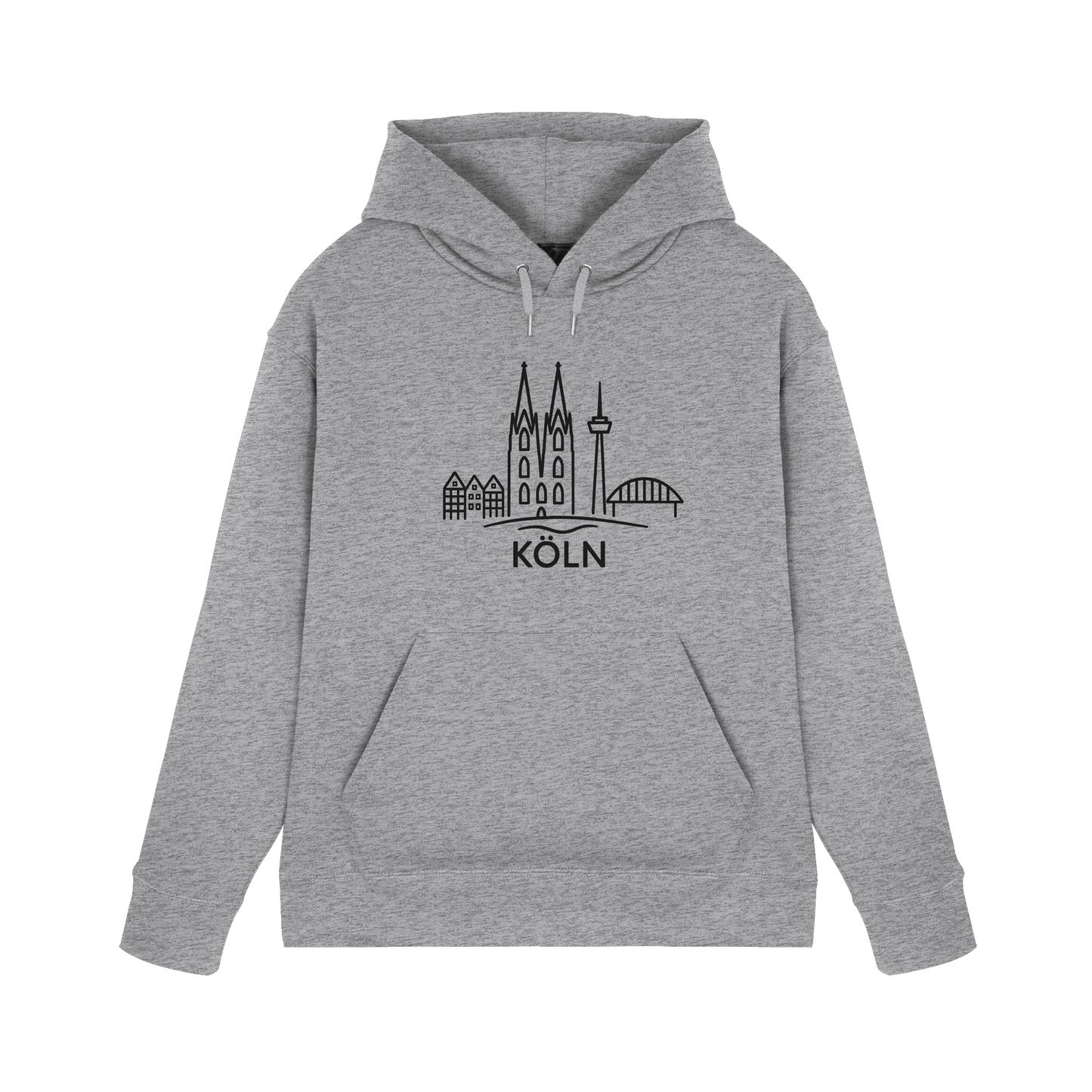 Köln Skyline (großer Druck auf der Brust) - Premium Unisex Hoodie