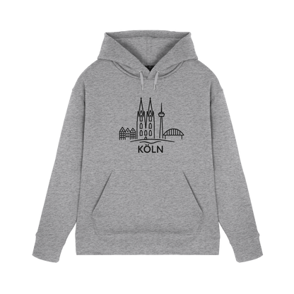 Köln Skyline (großer Druck auf der Brust) - Premium Unisex Hoodie