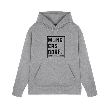Müngersdorf Koordinaten (großer Druck auf der Brust) - Premium Unisex Hoodie
