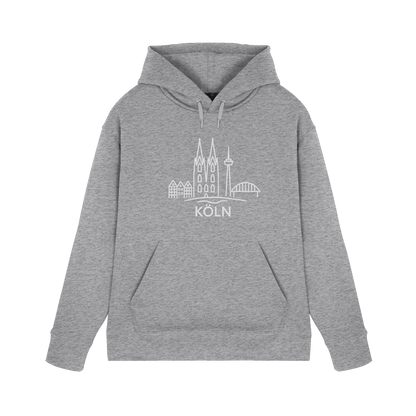 Köln Skyline (großer Druck auf der Brust) - Premium Unisex Hoodie