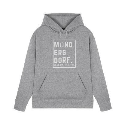 Müngersdorf Koordinaten (großer Druck auf der Brust) - Premium Unisex Hoodie