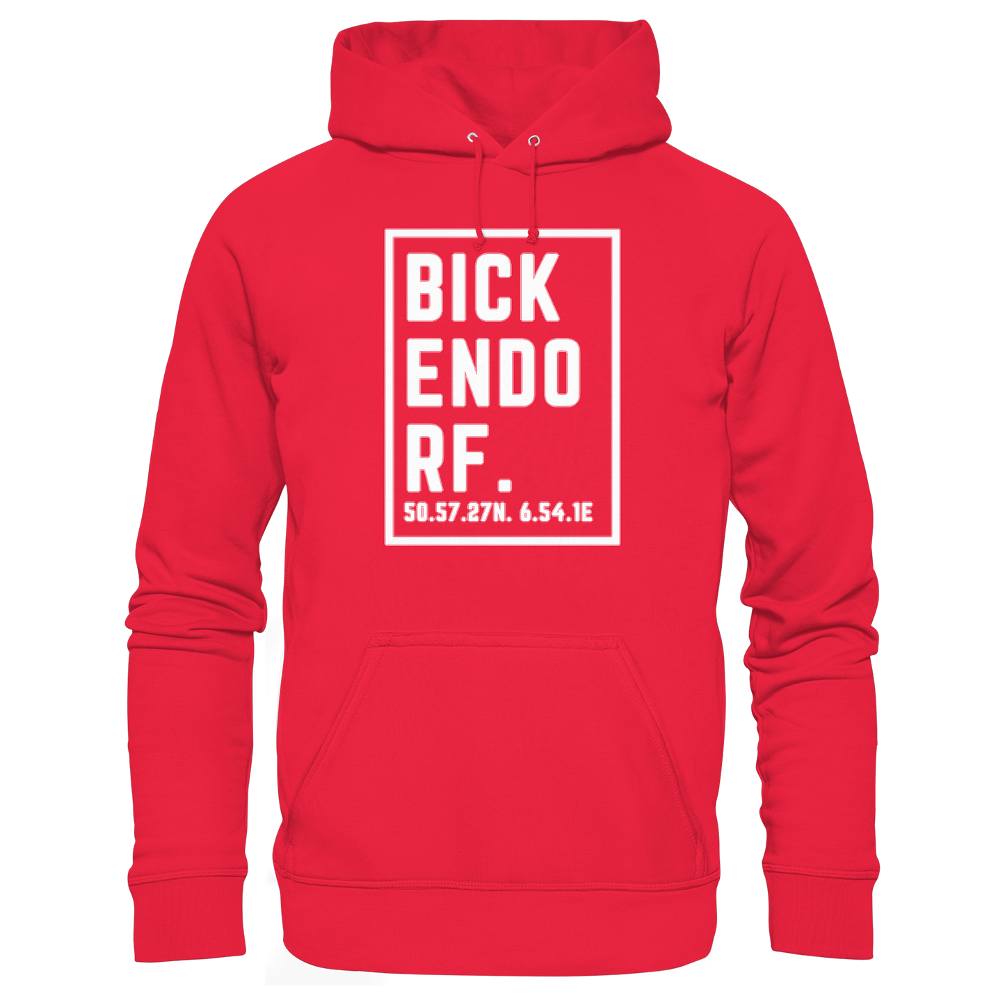 Bickendorf Koordinaten (großer Druck auf der Brust) - Premium Unisex Hoodie