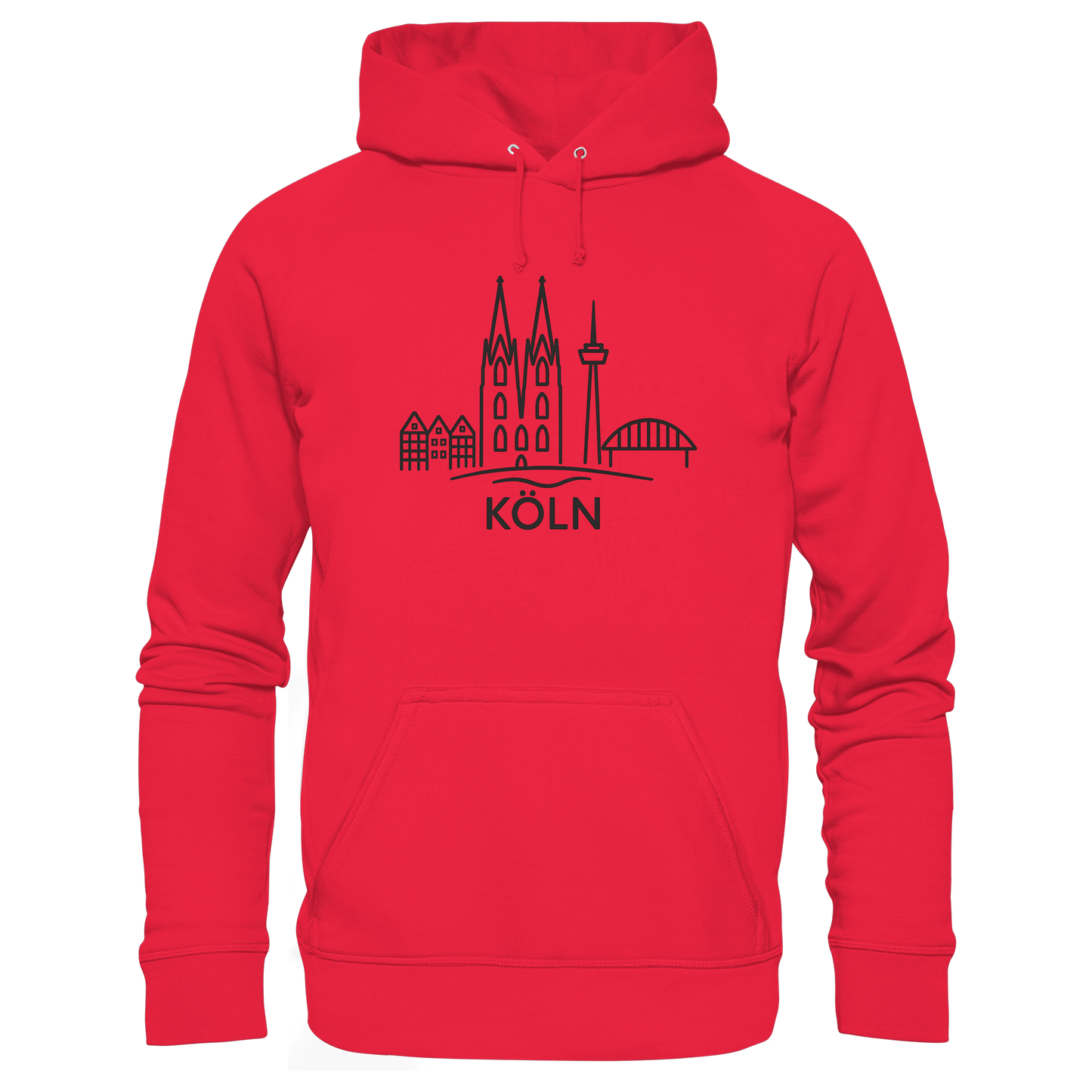 Köln Skyline (großer Druck auf der Brust) - Premium Unisex Hoodie
