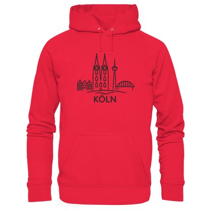 Köln Skyline (großer Druck auf der Brust) - Premium Unisex Hoodie