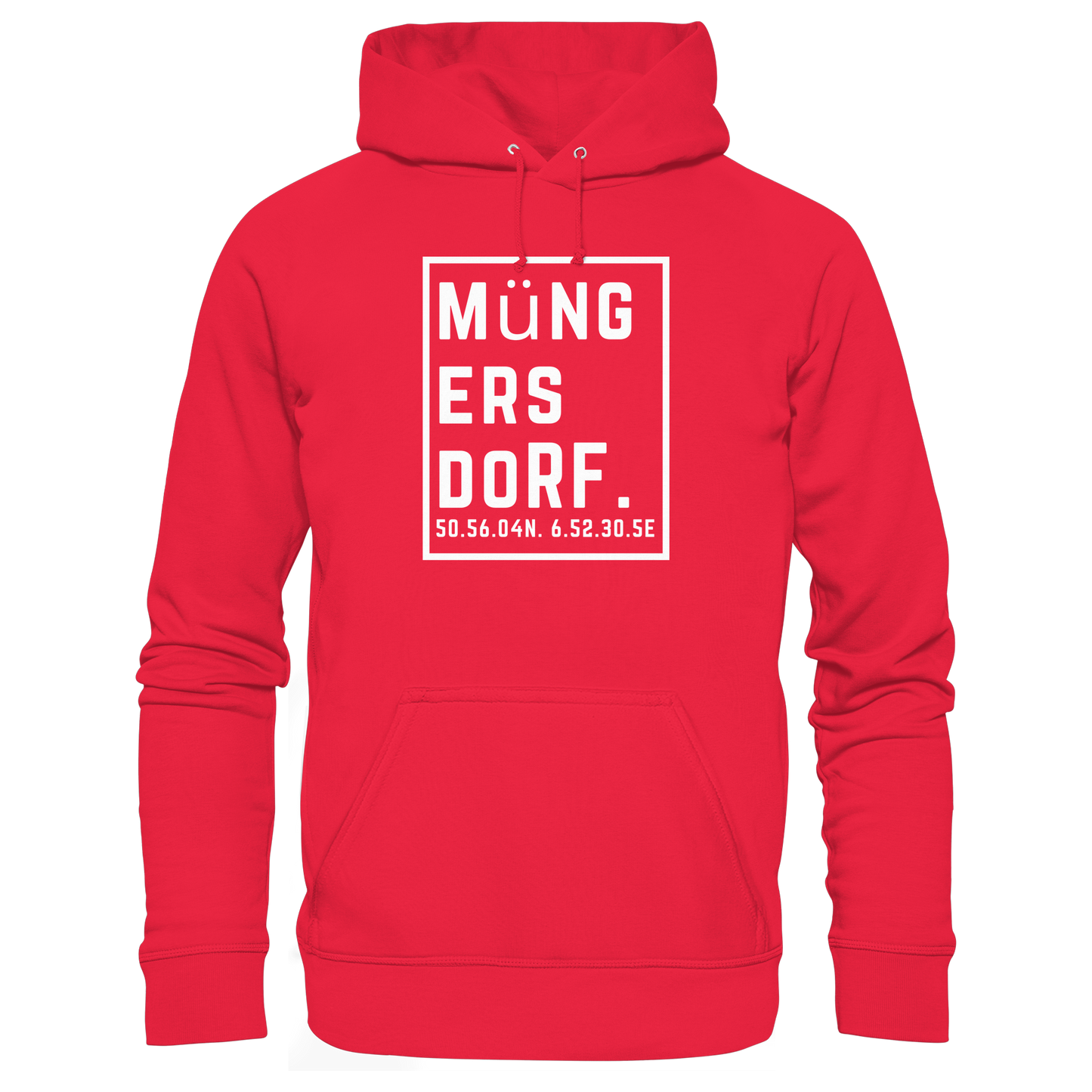 Müngersdorf Koordinaten (großer Druck auf der Brust) - Premium Unisex Hoodie