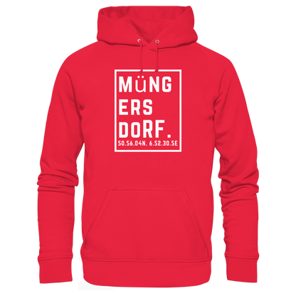Müngersdorf Koordinaten (großer Druck auf der Brust) - Premium Unisex Hoodie