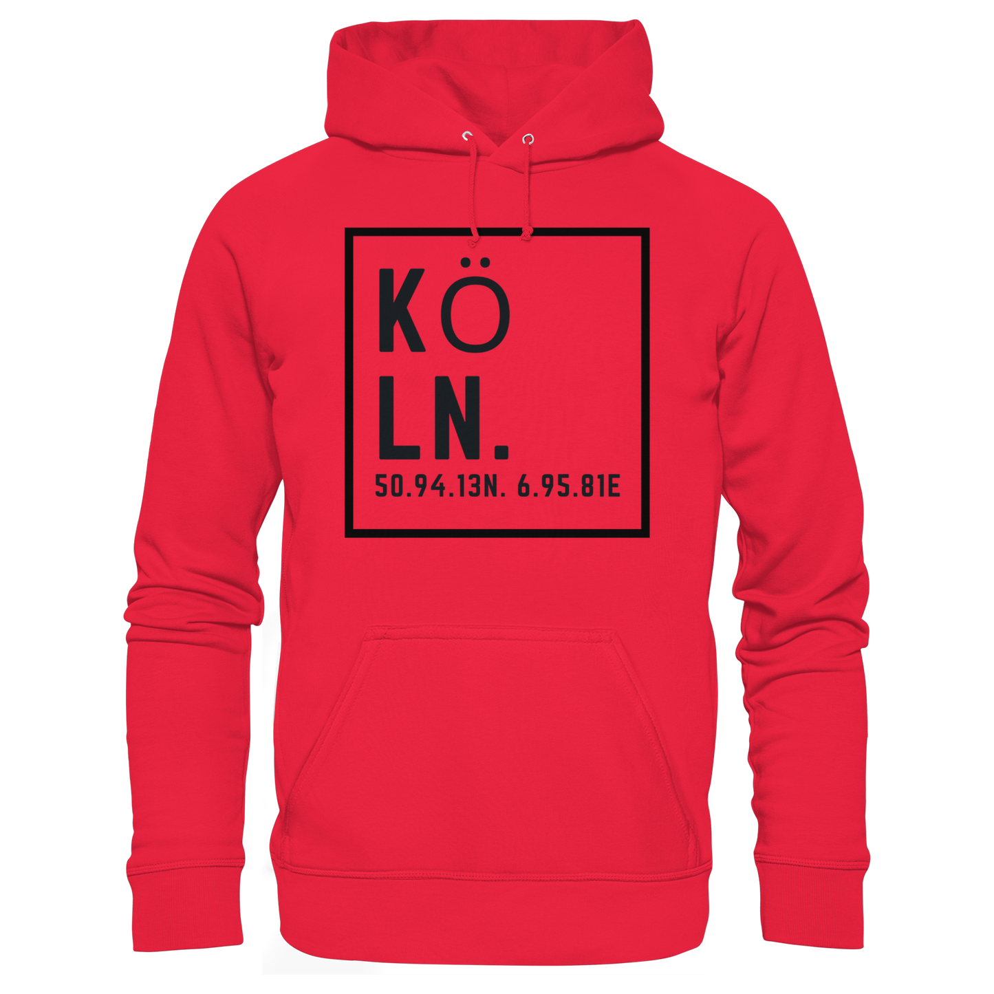 Köln Koordinaten (großer Druck auf der Brust) - Premium Unisex Hoodie