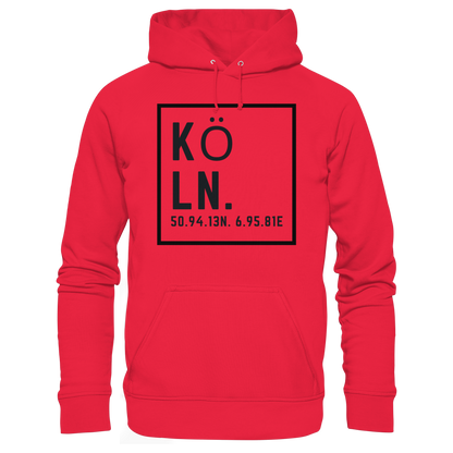 Köln Koordinaten (großer Druck auf der Brust) - Premium Unisex Hoodie