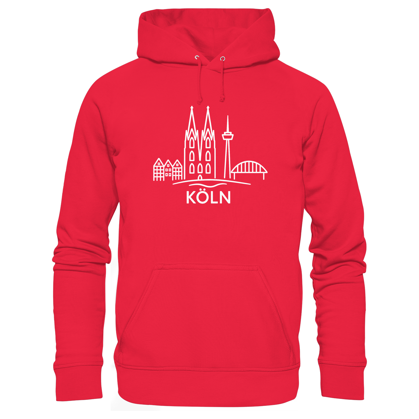 Köln Skyline (großer Druck auf der Brust) - Premium Unisex Hoodie