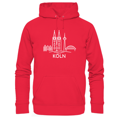 Köln Skyline (großer Druck auf der Brust) - Premium Unisex Hoodie