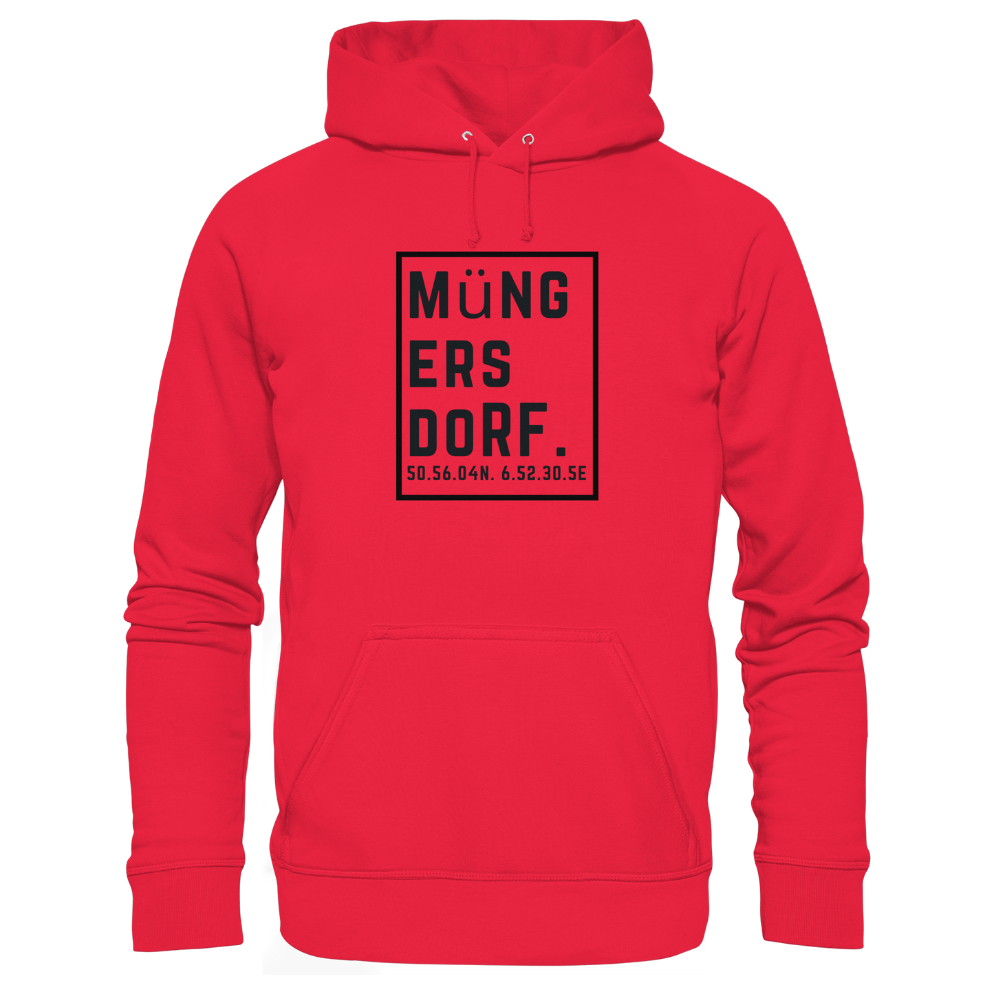 Müngersdorf Koordinaten (großer Druck auf der Brust) - Premium Unisex Hoodie