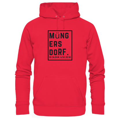 Müngersdorf Koordinaten (großer Druck auf der Brust) - Premium Unisex Hoodie