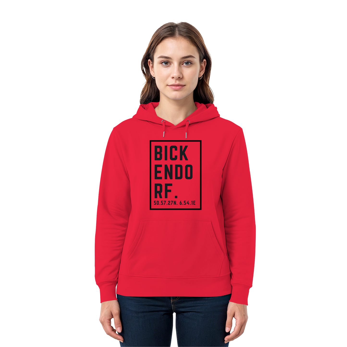 Bickendorf Koordinaten (großer Druck auf der Brust) - Premium Unisex Hoodie