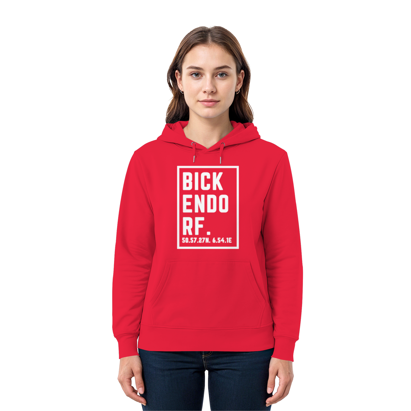 Bickendorf Koordinaten (großer Druck auf der Brust) - Premium Unisex Hoodie