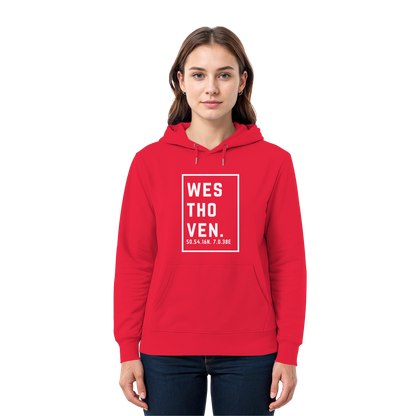 Westhoven Koordinaten (großer Druck auf der Brust) - Premium Unisex Hoodie