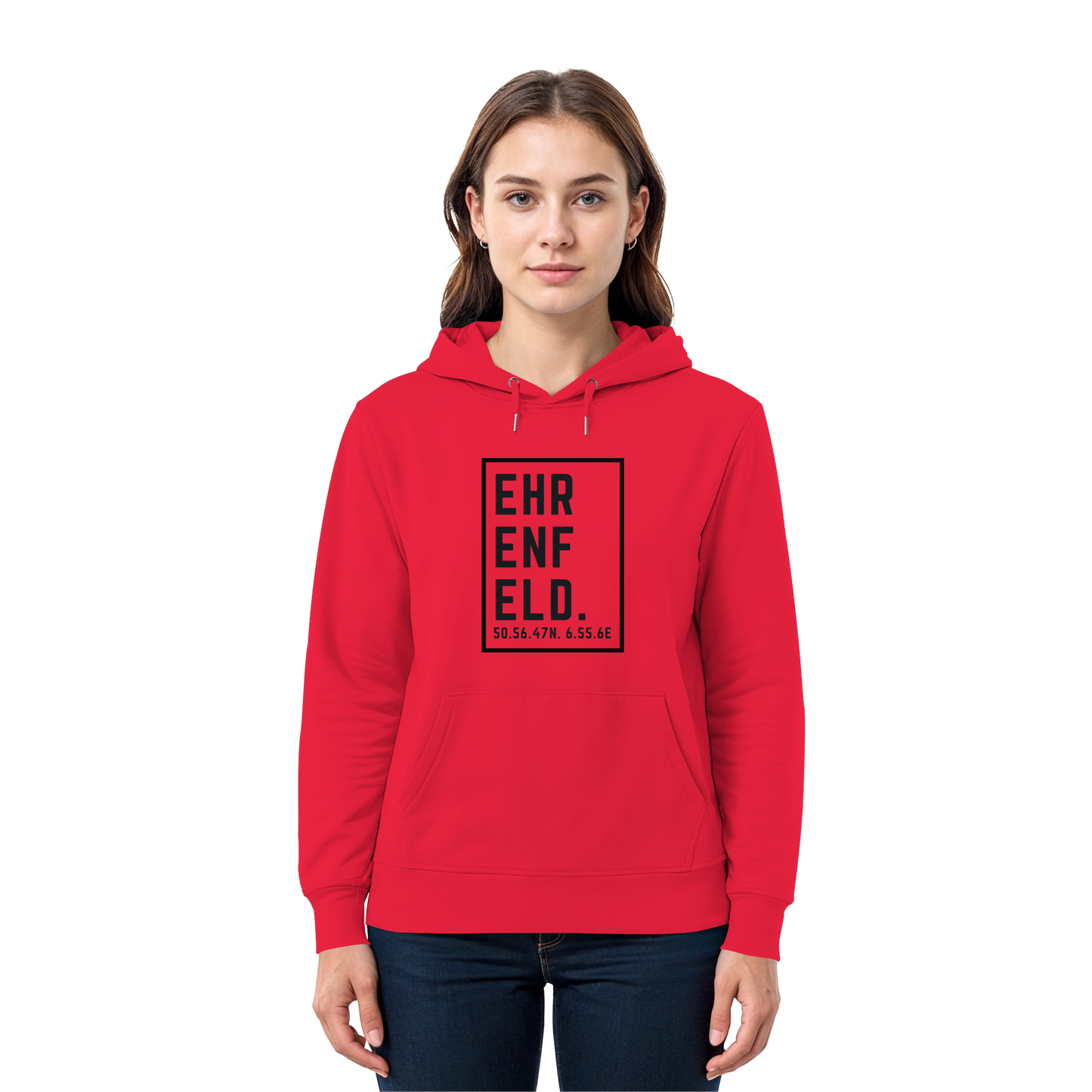 Ehrenfeld Koordinaten (großer Druck auf der Brust) - Premium Unisex Hoodie