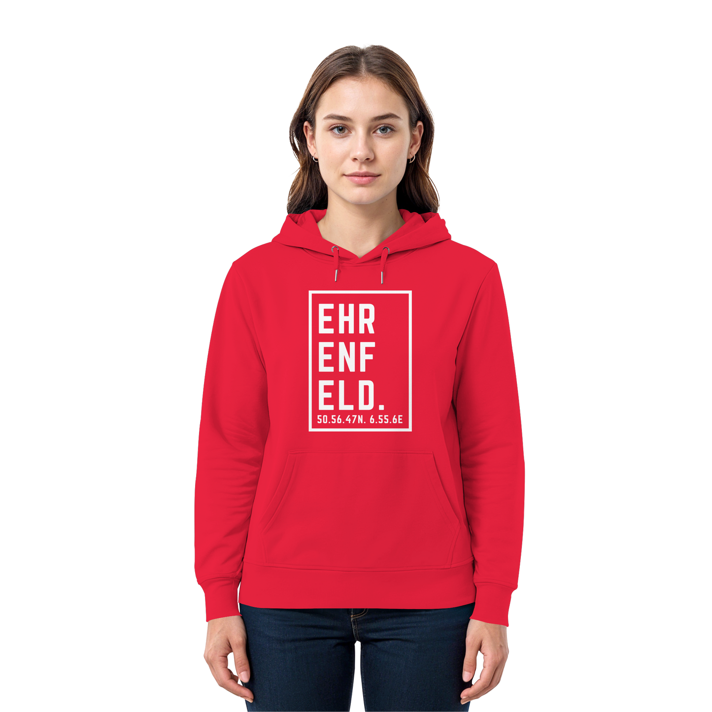Ehrenfeld Koordinaten (großer Druck auf der Brust) - Premium Unisex Hoodie