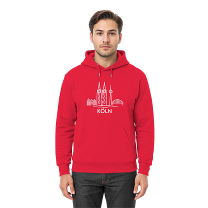 Köln Skyline (großer Druck auf der Brust) - Premium Unisex Hoodie