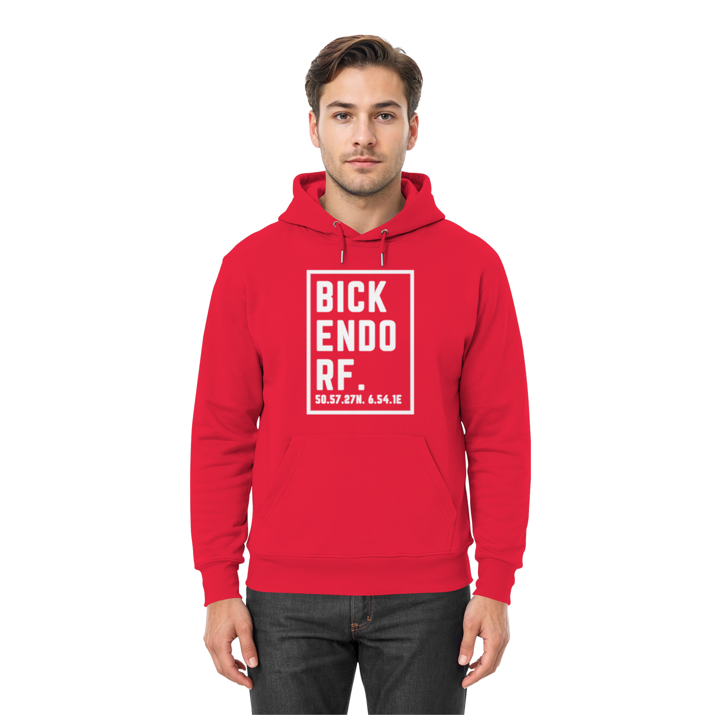 Bickendorf Koordinaten (großer Druck auf der Brust) - Premium Unisex Hoodie