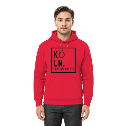 Köln Koordinaten (großer Druck auf der Brust) - Premium Unisex Hoodie