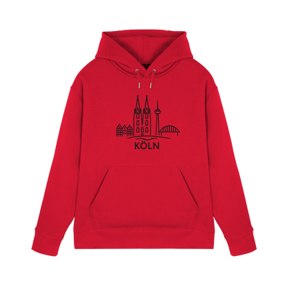 Köln Skyline (großer Druck auf der Brust) - Premium Unisex Hoodie