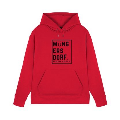 Müngersdorf Koordinaten (großer Druck auf der Brust) - Premium Unisex Hoodie