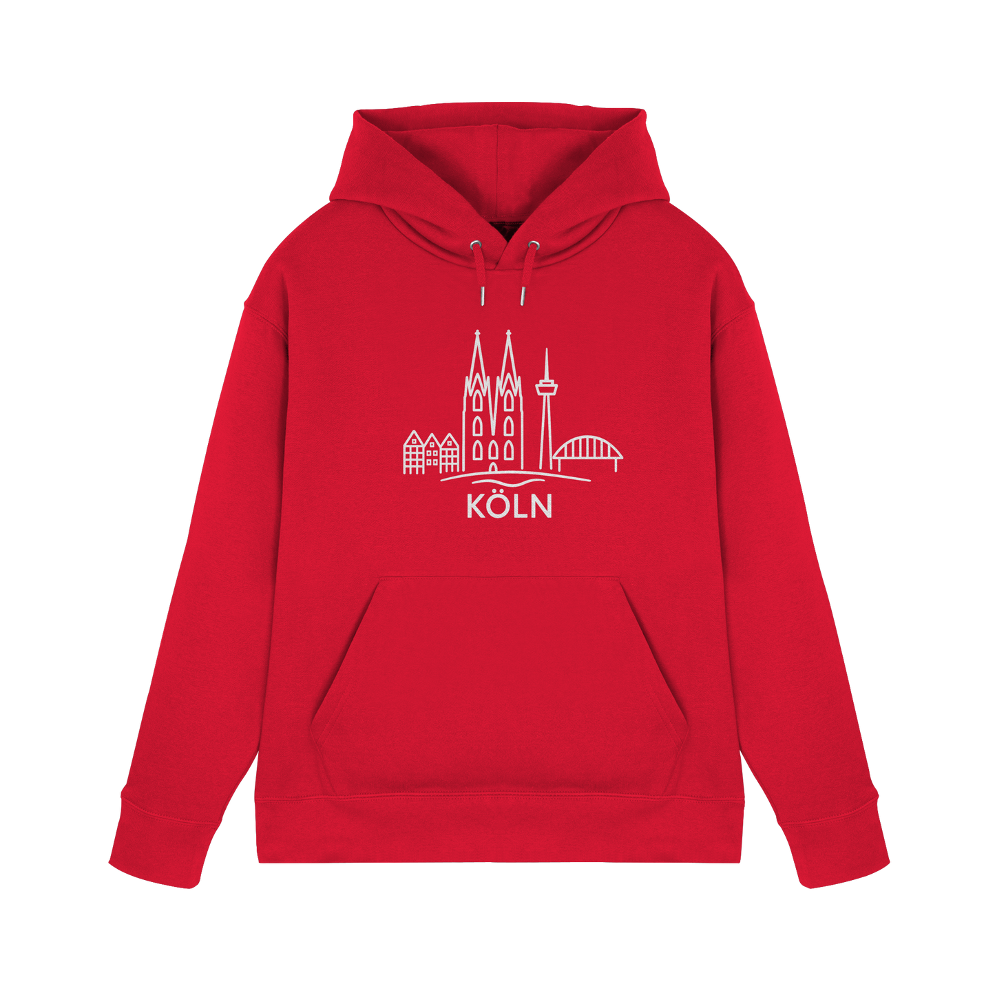 Köln Skyline (großer Druck auf der Brust) - Premium Unisex Hoodie