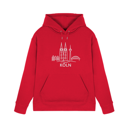 Köln Skyline (großer Druck auf der Brust) - Premium Unisex Hoodie