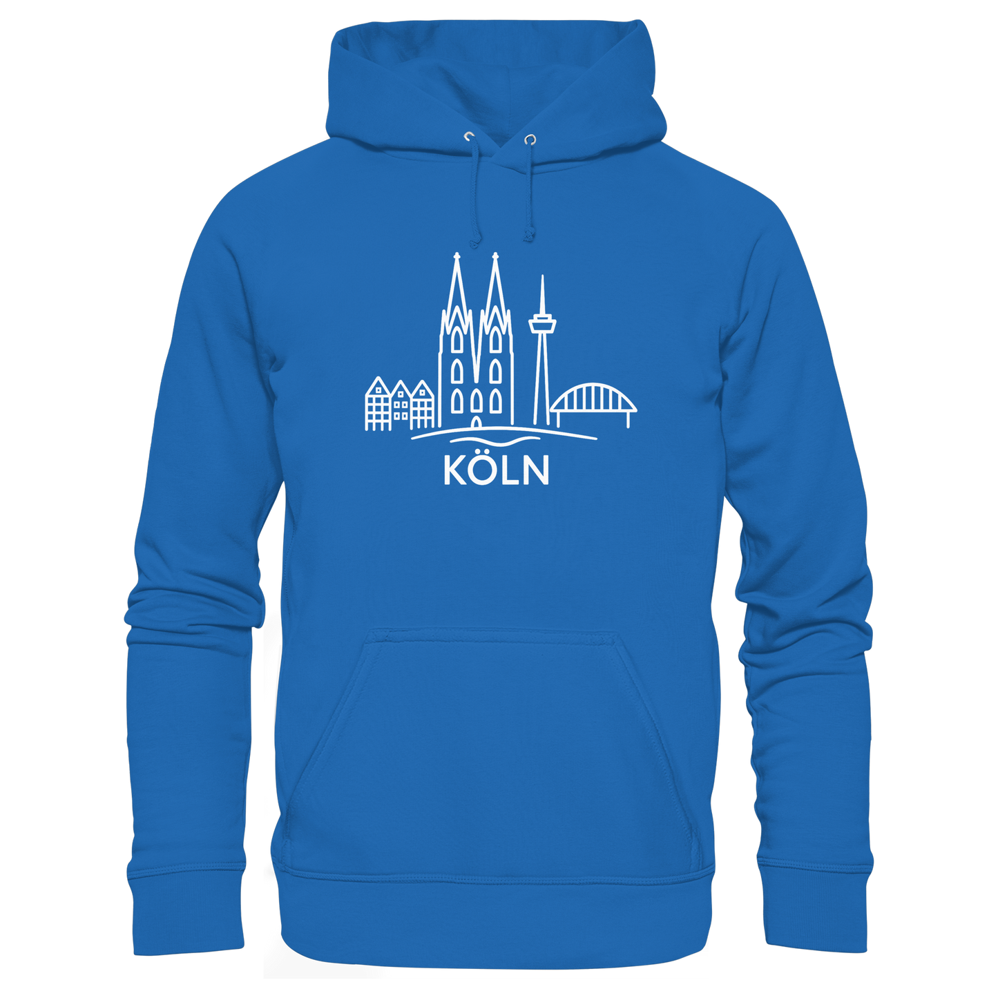 Köln Skyline (großer Druck auf der Brust) - Premium Unisex Hoodie