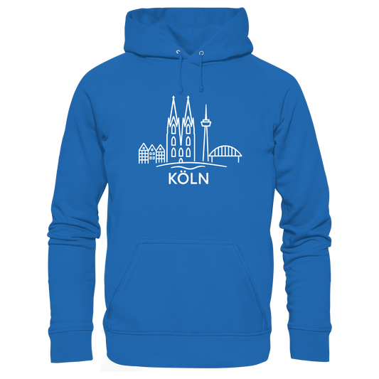 Köln Skyline (großer Druck auf der Brust) - Premium Unisex Hoodie