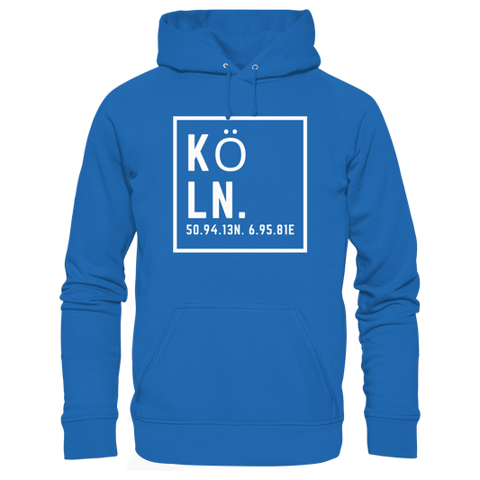 Köln Koordinaten (großer Druck auf der Brust) - Premium Unisex Hoodie