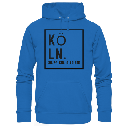 Köln Koordinaten (großer Druck auf der Brust) - Premium Unisex Hoodie