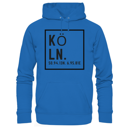 Köln Koordinaten (großer Druck auf der Brust) - Premium Unisex Hoodie
